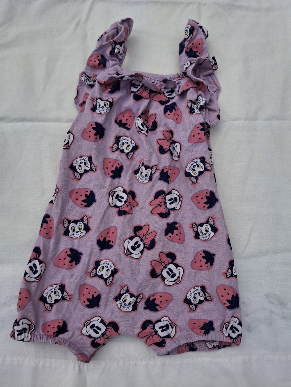 Disney Purple and Pink Minnie & Friends Strawberry Romper